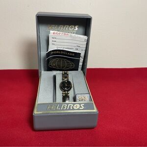 Vintage Helbros Ladies Quartz Watch – Genuine Diamond Accent – Original Box & Pa